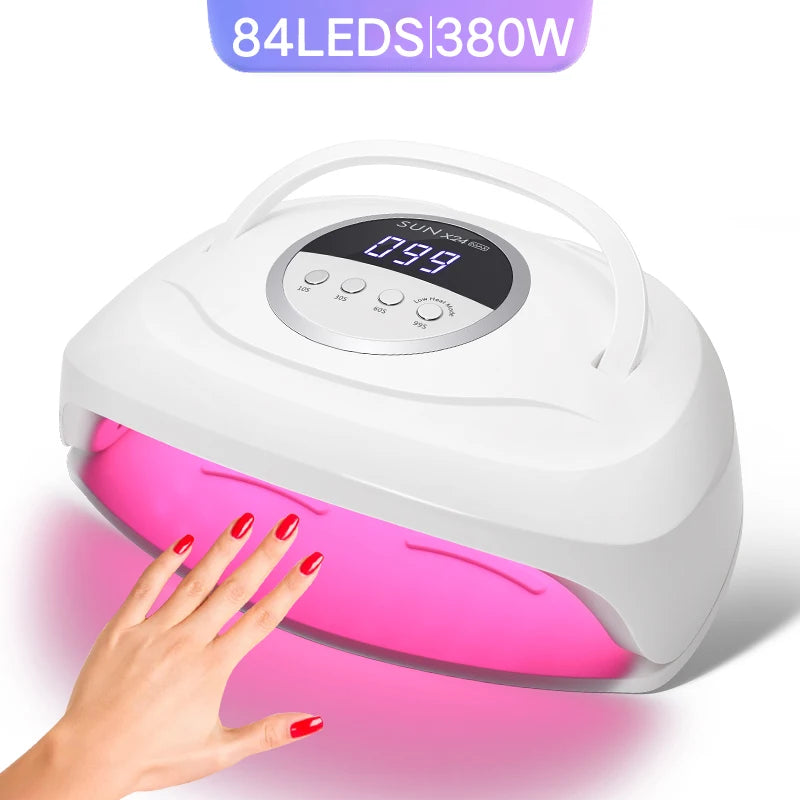 380W UV LED Nail Drying Lamp Professional UV Nail Lamp for Fast Curing Gel 84LEDS Gel Polish Drying Lamp With Lntelligent Sensor