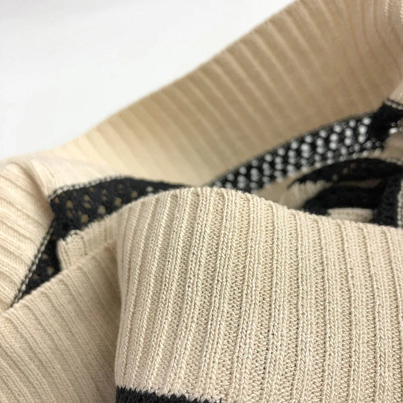 Spring and Summer Japanese Korean 1-6Y Children's Hollow Knitted Shirts Stylish Girl's Boy's Striped Short Sleeved T-shirts