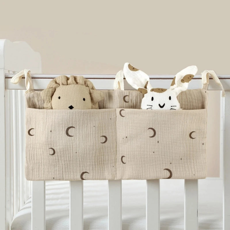 Baby Bedside Storage Bag Cribs Multifunctional Hanging Organizer Pocket for Drool Bibs Toy Diaper Baby Cribs Storage Bag