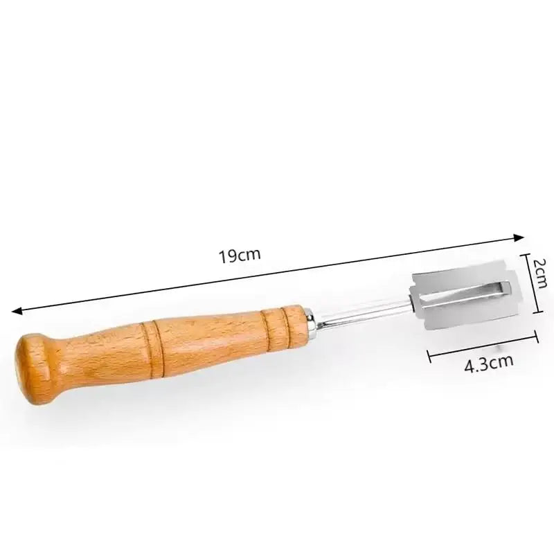 Premium Stainless Steel Bread Lame Set with 5 Replacement Blades Curved Baguette Cutter Wooden Handle Baking Tool