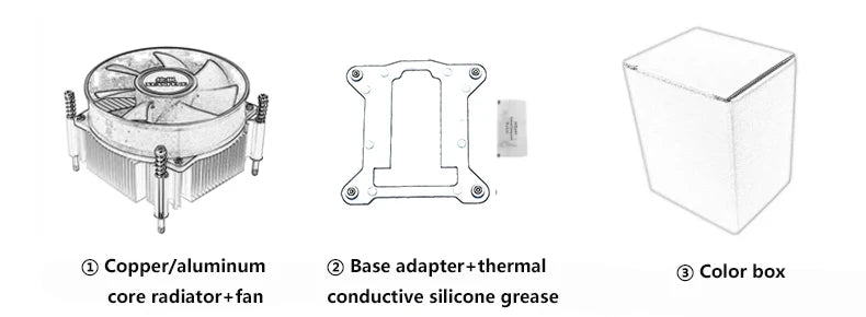 PC Efficient Copper Core/Aluminum Core Processor Cooler Cpu Fan Mute 3pin4pin PWM Air-cooled Install LGA1150 1151 1155 1156 1200