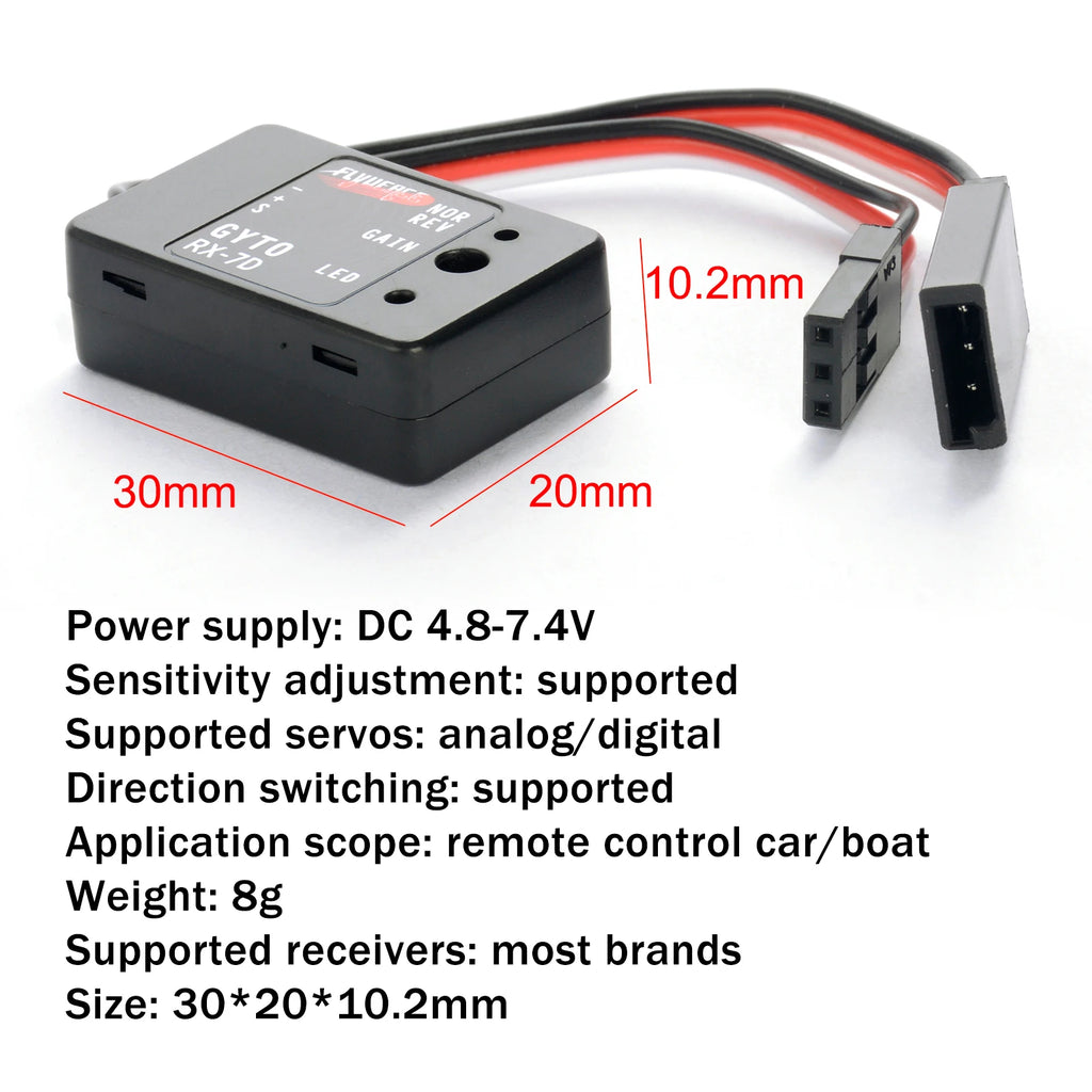 PYFORE Gyroscope Gyro for 1/10 1/12 RC Model Car Drift Racing Touring Vehicle Modification Accessories sensitivity modulation