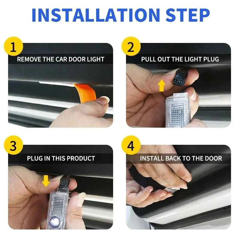2Pcs Fashion LED Car Door Welcome Light Logo Projector for Alfa Romeo Spider Giulia Giulietta 147 156 159 Mito Stelvio GT Spider