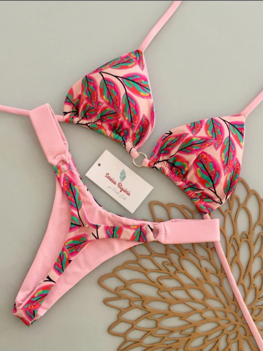 Micro Bikinis 2026 Women Swimsuit New Sexy Swimwear Halter Bikini Set Brazilian Biquini Female Thong Beachwear Party Wear