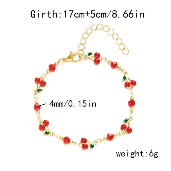 Elegant Red Crystal Zircon Metal Chain Bracelets for Women Colorful Heart Bracelets Party Wedding Wrist Charms Jewelry Gift