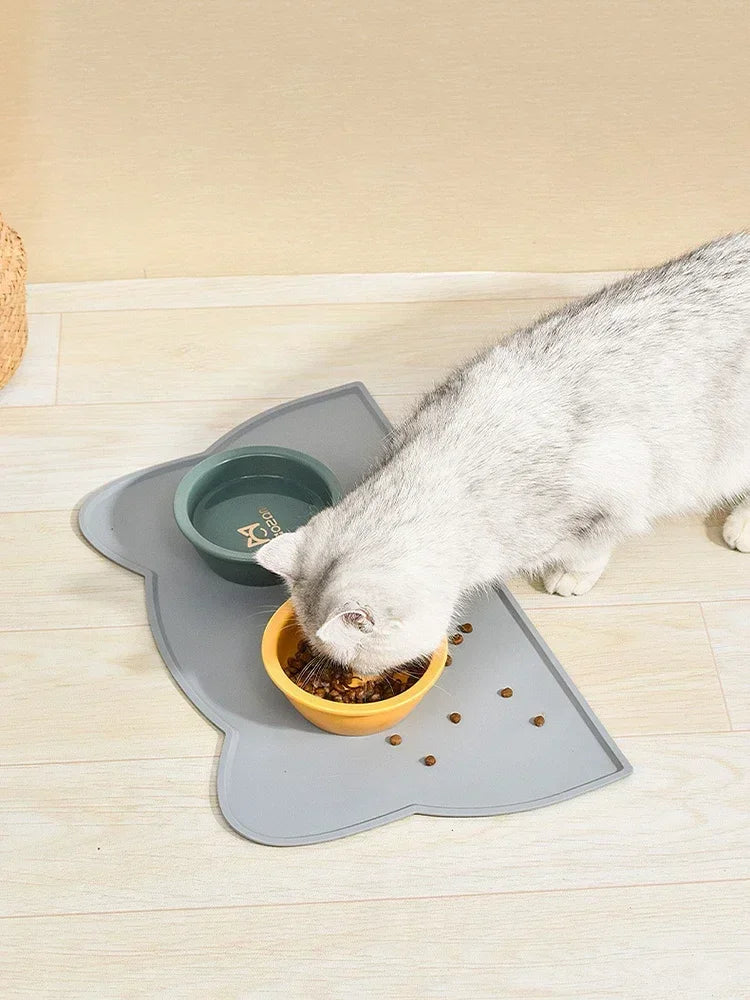 Special Silicone Feeding Mat for Dogs & Cats, Waterproof Non-Slip Anti-Spill Pet Bowl Tray