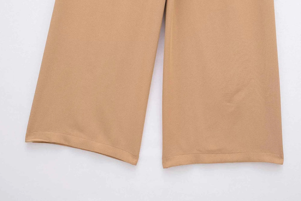 MUJER 2025 Wide Leg Pants for Women High Waist Baggy Pants Woman Summer Pleated Loose Pants Women Streetwear Tied Woman Trousers