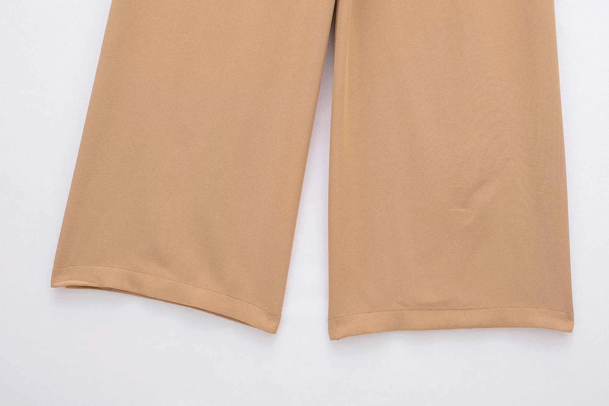 MUJER 2025 Wide Leg Pants for Women High Waist Baggy Pants Woman Summer Pleated Loose Pants Women Streetwear Tied Woman Trousers