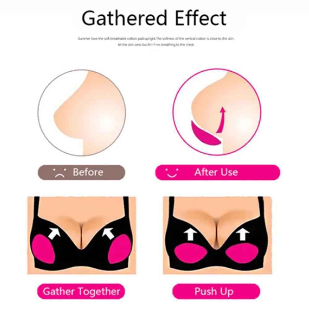 1Pair Chest Push Up Sticky Bra Thicker Sponge Bra Pad Breast Lift Up Enhancer Silicone Removeable Inserts Swimsuit Invisible Bra