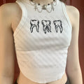 Women's Cropped Aesthetic Tops for Women Trashy Y2k 2000s Sexy Top 90s Vintage Clothes Crop Top Woman Emo Tops With Suspenders