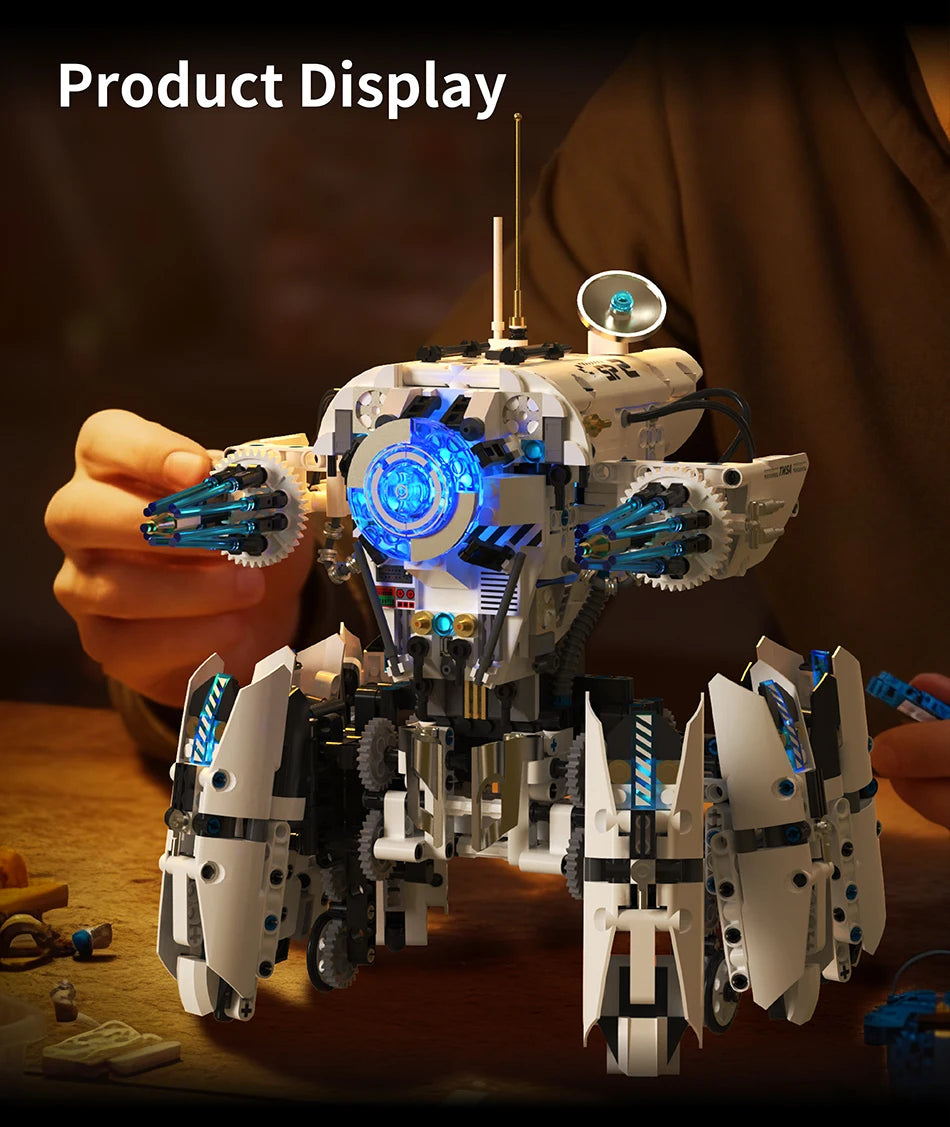 Technical Programming Hexapod Robot Science Fiction War Machine Building Blocks City Remote Control Robots Bricks Toys Boys Gift