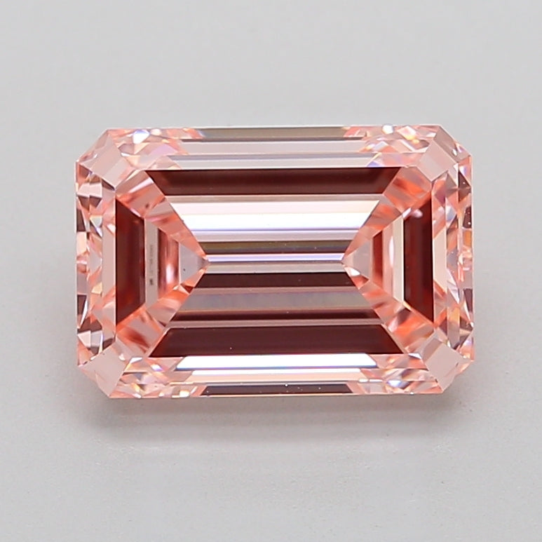 Emerald Cut 5.01ct Fancy Intense Pink VS1 IGI Certified Synthetic Lab Grown Filled Diamond Crownlite Jewels for Jewelry Making