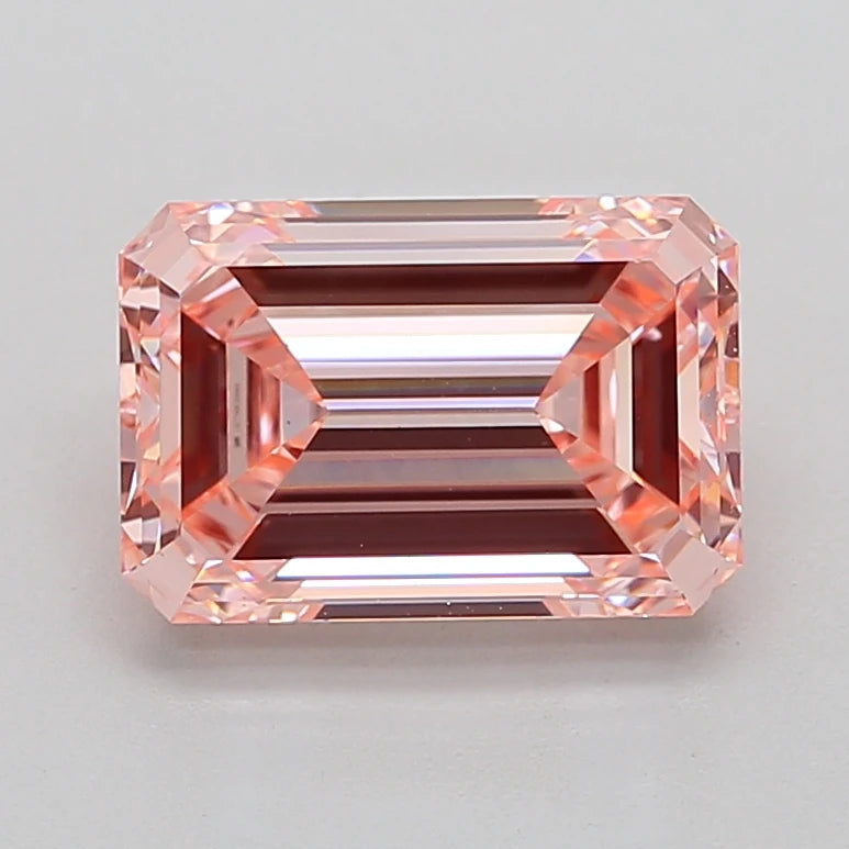 Emerald Cut 5.01ct Fancy Intense Pink VS1 IGI Certified Synthetic Lab Grown Filled Diamond Crownlite Jewels for Jewelry Making