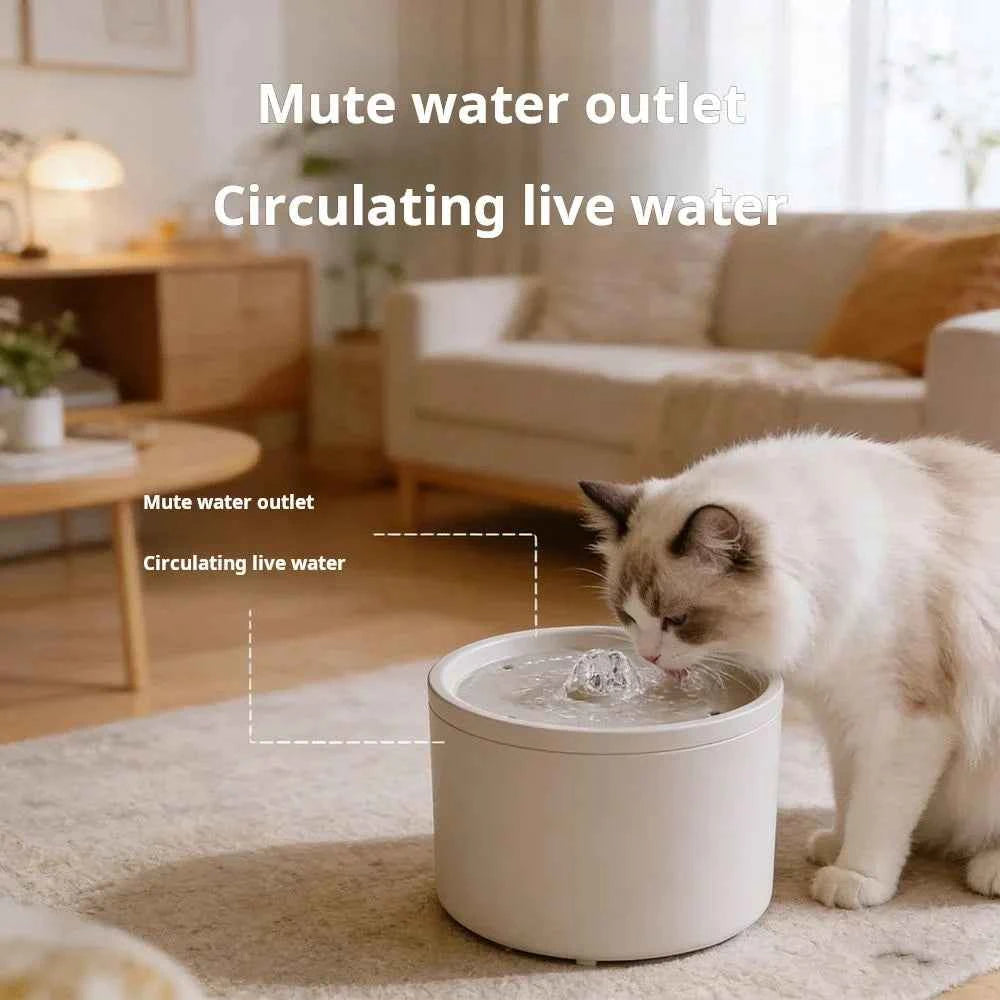 Ceramic Cat Water Dispenser Bowl – Automatic Flow Design