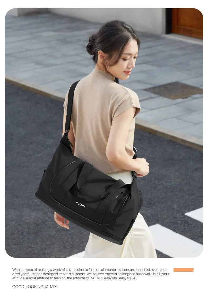 Mixi Travel Bags Women Large Size Capacity Sports Fitness Storage Bag Foldable Duffle Suit Bag For Shoulder Bag Handbag M3020