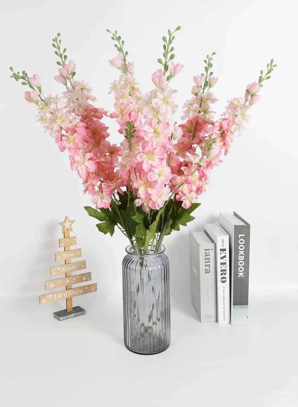 YeeNanee 6pcs Blue Delphinium Artificial Flowers Long Stem Larkspur for Wedding Centerpieces Floral Arrangements Home Vase Decor