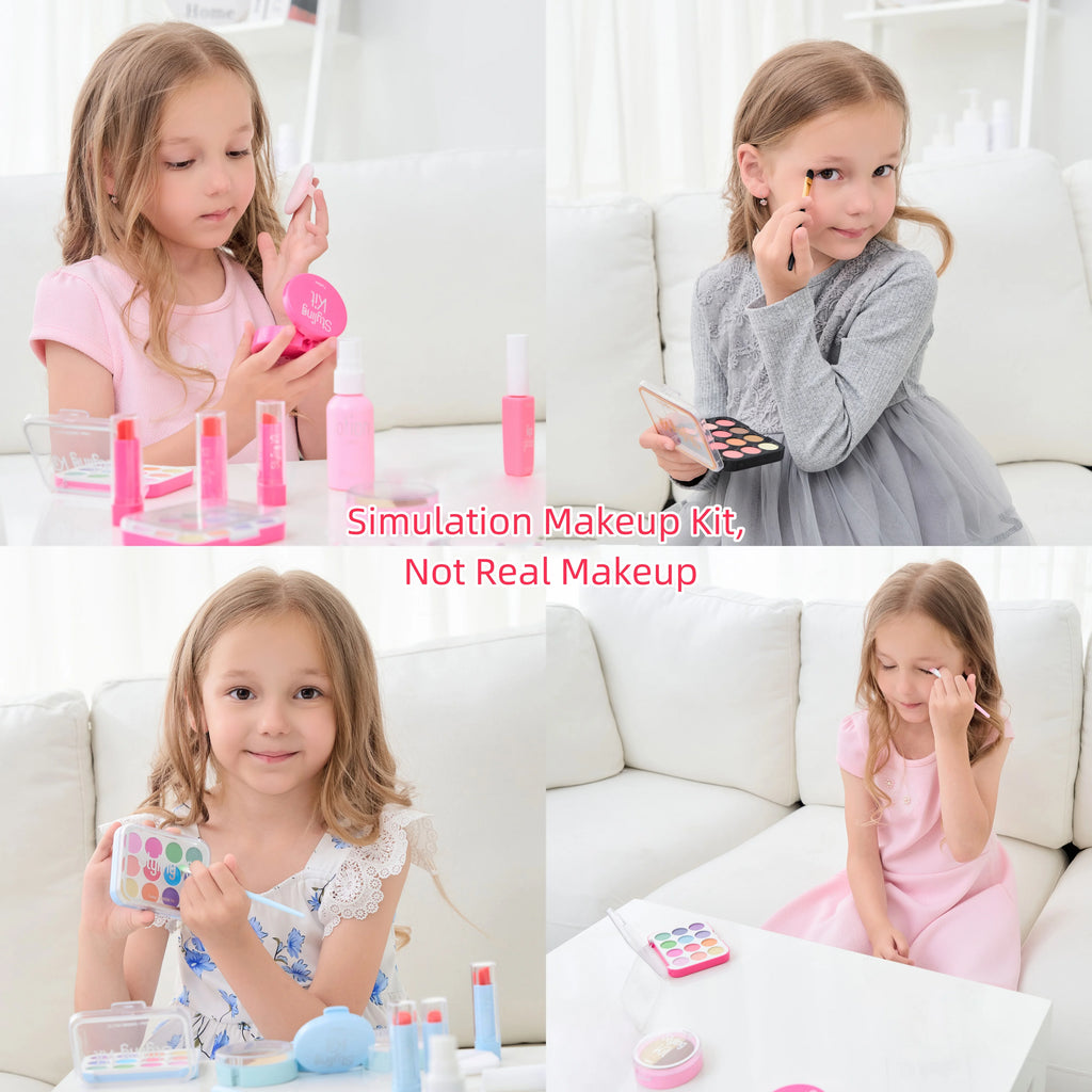Kids Pretend Makeup Play Set for Ages 3-6 Girls, Children's Cosmetic Simulation Toy Kit, Fashion Styling Beauty Set For Girls