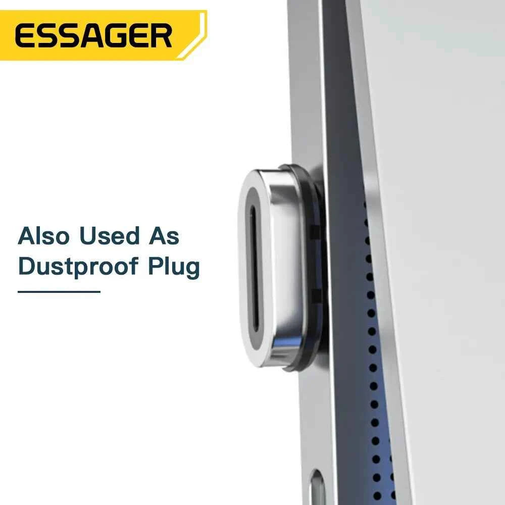 Essager PD 100W Magnetic USB C OTG Adapter Fast Charging Type C Magnet Connector 20Gbp Data Sync 4K@60Hz For Macbook Laptop