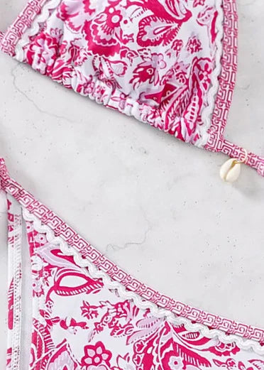 "2026 New Triangle Bikini Set - Floral Print Push Up Swimsuit & Brazilian Bottoms"