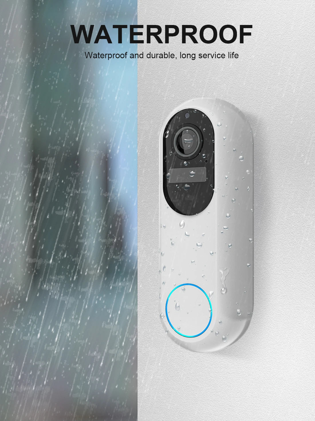 Tuya Smart Video Doorbell Waterproof Night Vision Home Security 1080P Camera Digital Visual Intercom 2.4GHz 5GHz WIFI Doorbell