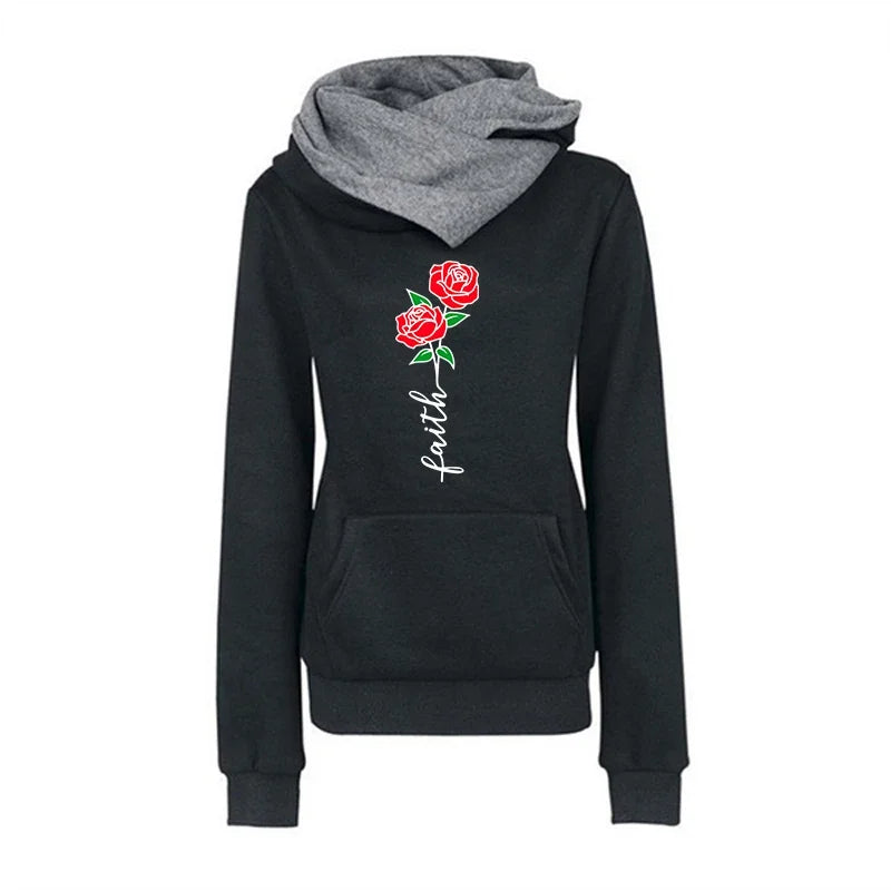 Beautiful flowers Printied Womens Hoodies Casual Versatile Sweatshirts  Jogging Fashion Pullovers Street Hot Sales Tops Clothing