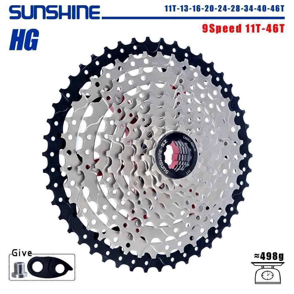 SUNSHINE Bicycle Cassette 8/9/10/11/12Speed Freewheel HG Structure Sprocket 32/36T/40T/42T/46T/50T/52T Flywheel For SHIMANO/SRAM