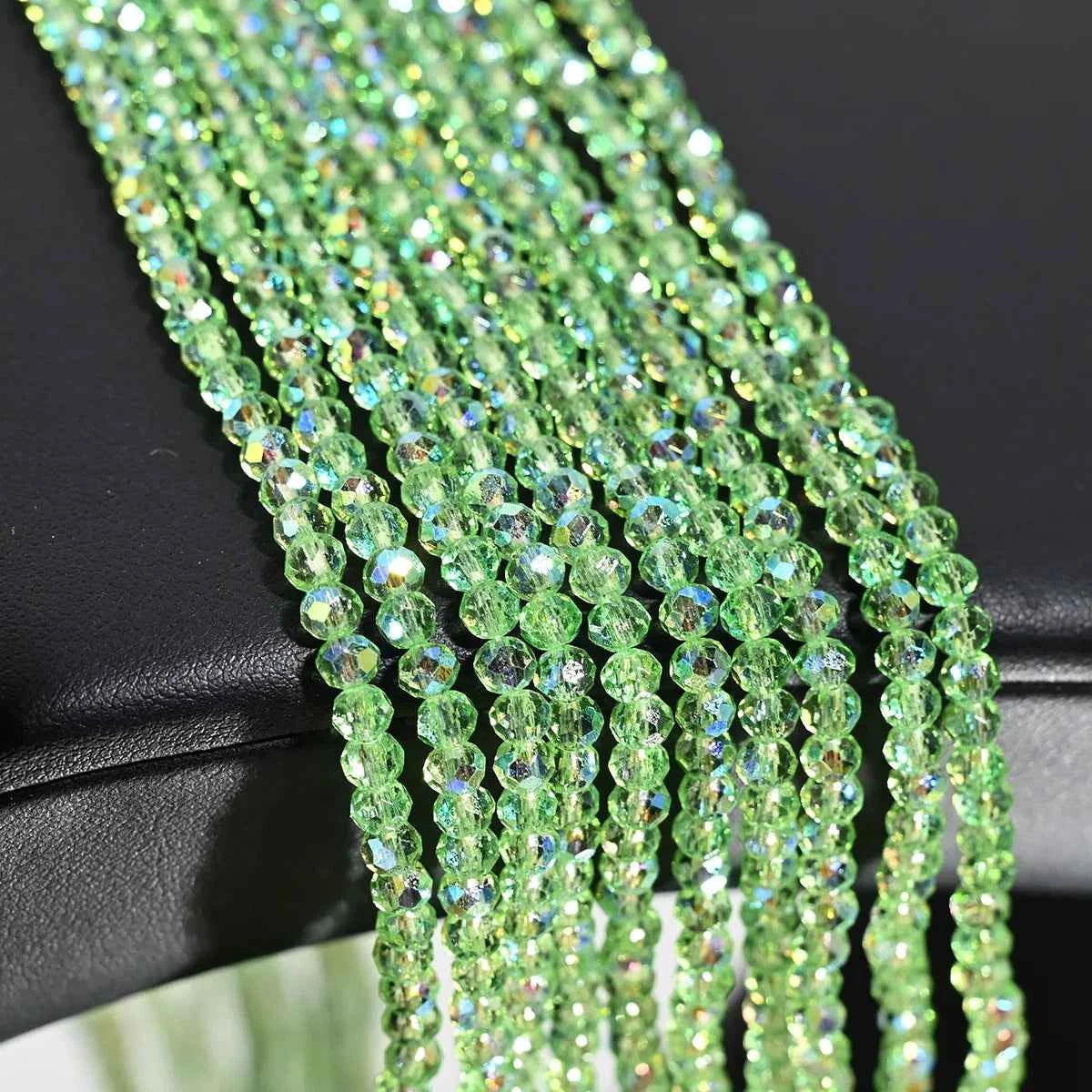 1 Strand 4MM Artificial Crystal Glass Beads Round AB Clear Faceted Loose Spacer Bead for Jewelry Making DIY Bracelet Necklace
