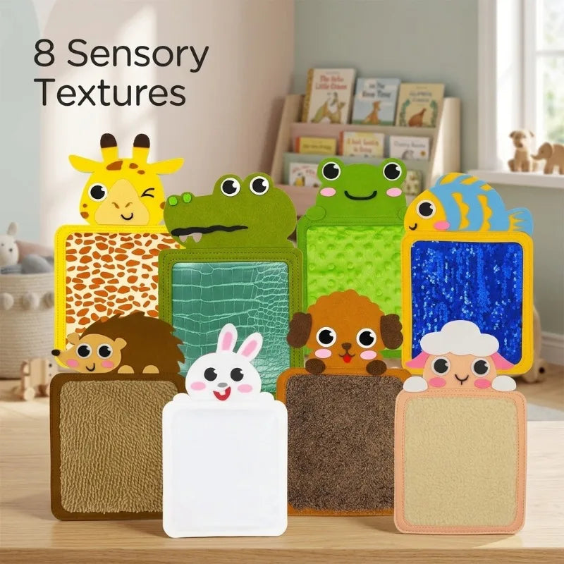 Kids Early Education Felt Sensory Mat Touch Pad Toy Animal Texture Hand-Eye Coordination Cognitive Training Early Learning