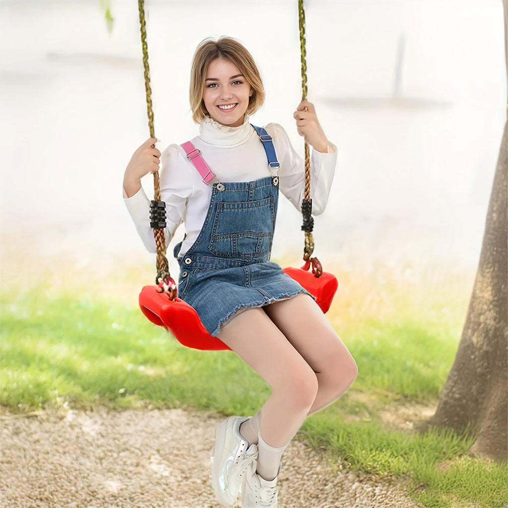 Kids  Anti-Tip Curved Swing Seat Indoor Outdoor Garden Swing Board with Hanging Rope Children Playground Swing Accessories