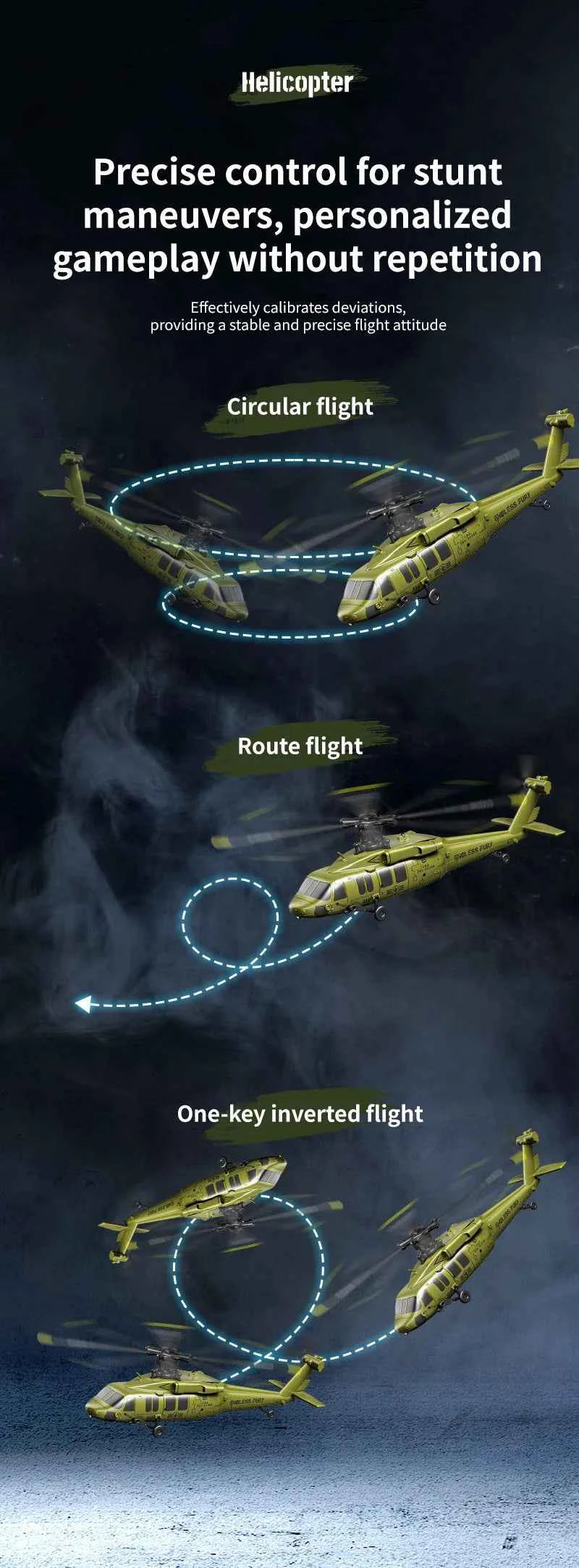 JJRC U9901 RC Helicopter 6CH Brushless Inverted Flight Stunt Remote-Control Helicopter with 6axis Gyro Airplane Model Toy Gift