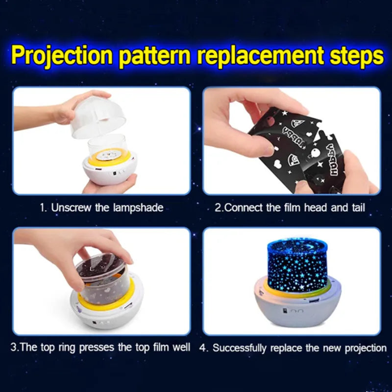 Kids led Night Light Projector, Light Projector with LED Timer and USB Cable, 360 Degree Rotation Kid Night Light Lamp for Kids