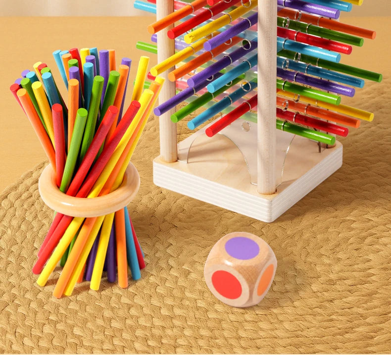 Parent child interactive wooden stick children's two person battle spatial thinking training puzzle toy