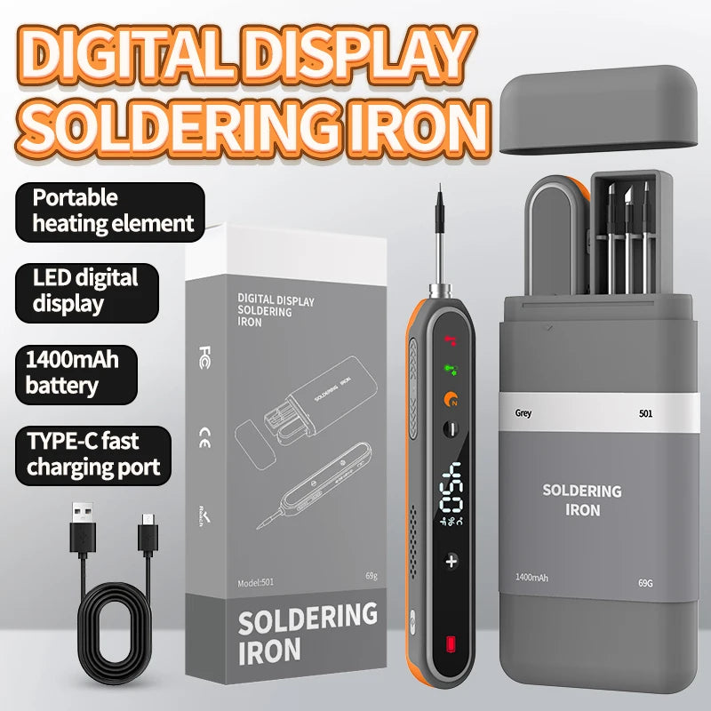 JCD USB Soldering Iron Portable 5V 15W built-in battery with Three-Level Temperature Control Wireless Mini Soldering Tools