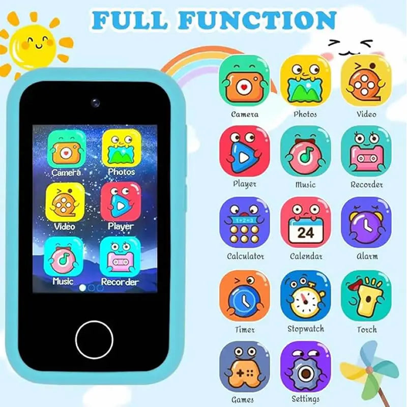 Digital Camera Kids Smart Phone MP3 Player Camera Toys Toys for Girls Touchscreen Unicorn Baby Mobile Educational Boys Age 3-8