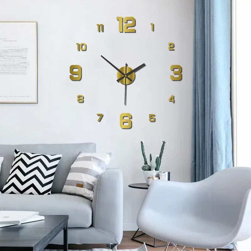 DIY Modern Design Large Wall Clock Fashion Decorative Living Room Wall Clock Home Decoration Clocks Decor Decoration for Bedroom