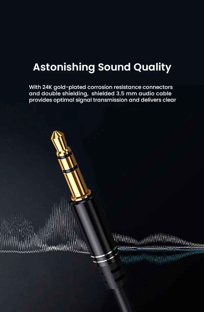 3.5mm Audio Cable Aux Cable Audio Input Adapter Male to Male AUX Cord Compatible with Car Stereos Speaker Headphones
