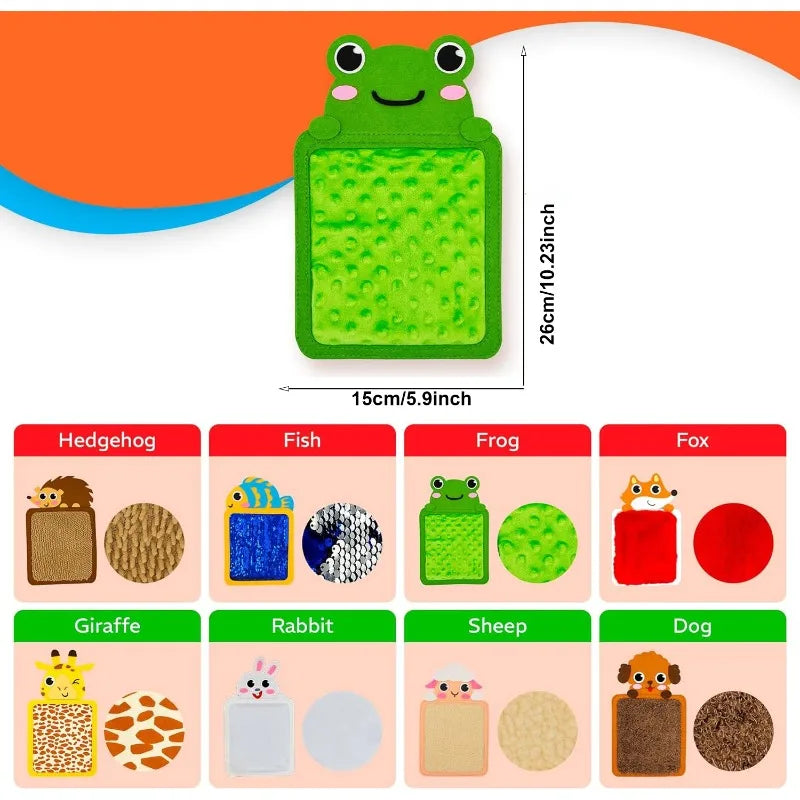 Kids Early Education Felt Sensory Mat Touch Pad Toy Animal Texture Hand-Eye Coordination Cognitive Training Early Learning