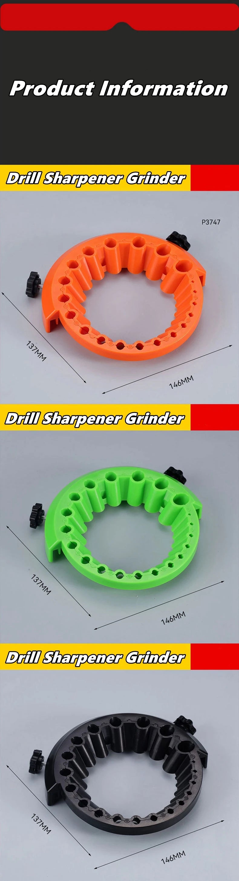 2-13mm Drill Bit Sharpener Grinder Multi-specification Power Drill Bit Grinding Portable Drill Power Abrasive Tools for Grinding
