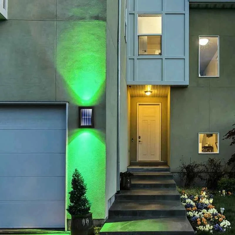 Solar Up and Down Spot Lights Outdoor, Street Wall Light Lamp Solar Powered Sunlight Waterproof Solar Lamp Garden Decorative