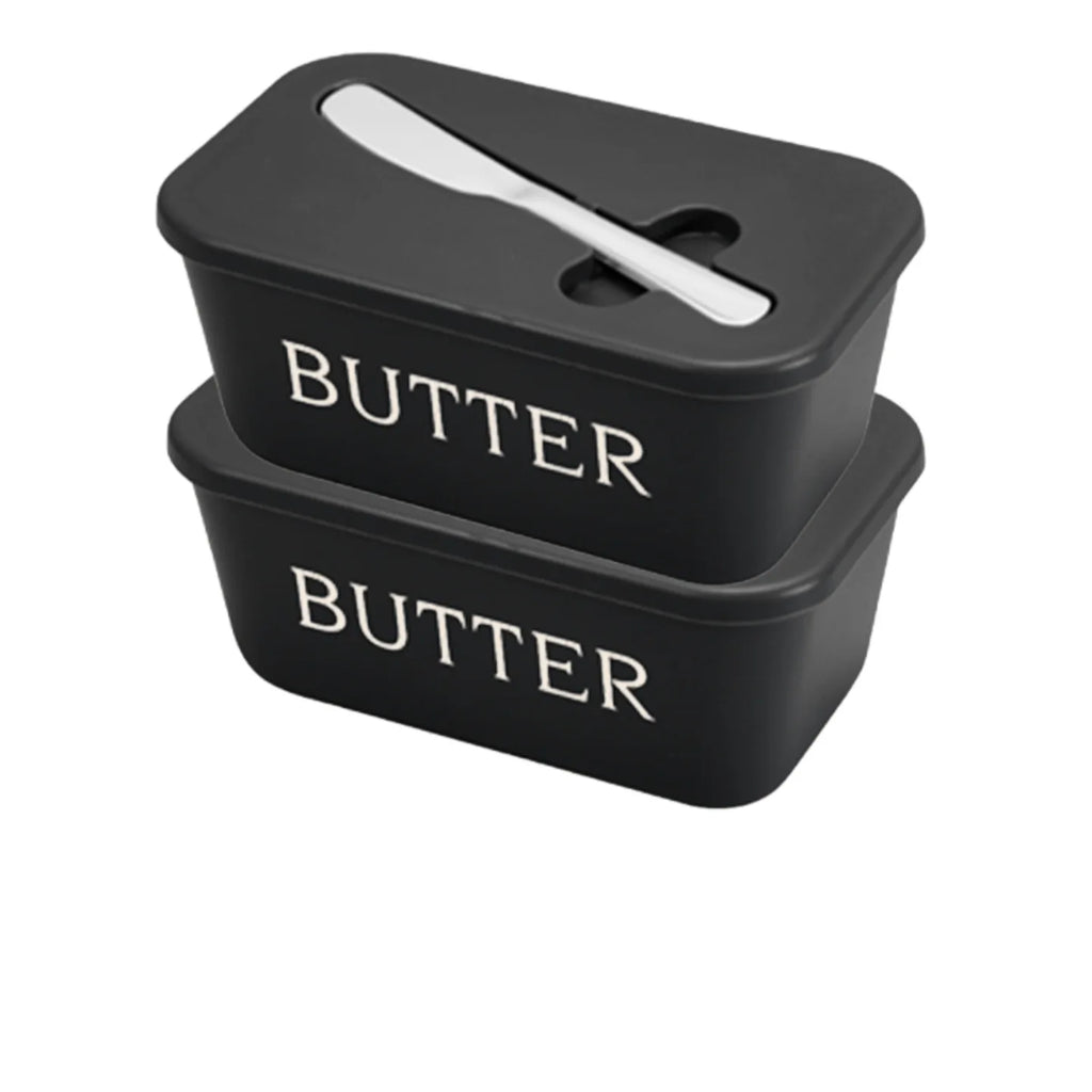 Butter Container Box with Knife Simple Restaurant Sealed Storage Box Cheese Box with Knife Butter Slicer Butter Dish Tableware