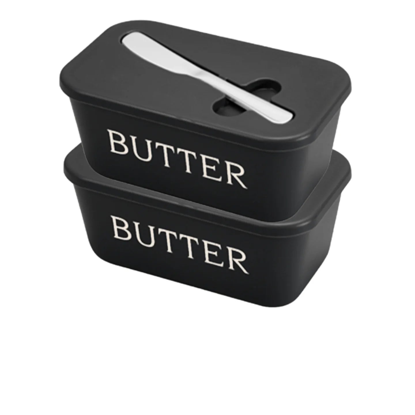 Butter Container Box with Knife Simple Restaurant Sealed Storage Box Cheese Box with Knife Butter Slicer Butter Dish Tableware