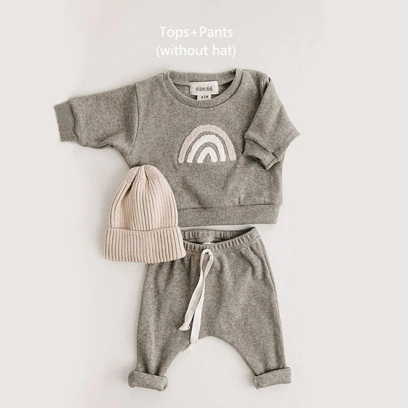 2024 Spring Fashion Baby Clothing Baby Girl Boy Clothes Set Newborn Sweatshirt + Pants Kids Suit Outfit Costume Sets Accessories
