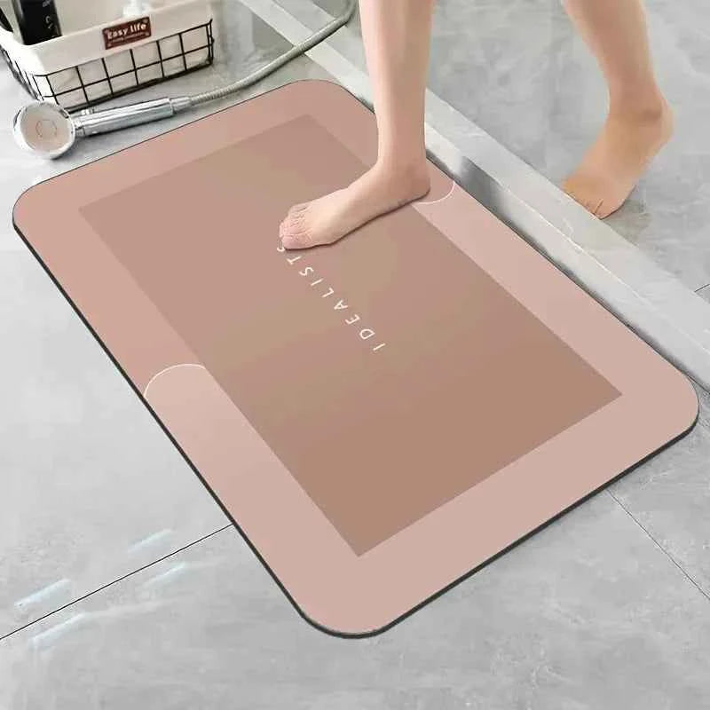 Diatomaceous Earth Bath Mat Super Absorbent Non Slip Fast Drying Soft Floor Mat for Shower Laundry Bedroom Kitchen RV Bathroom