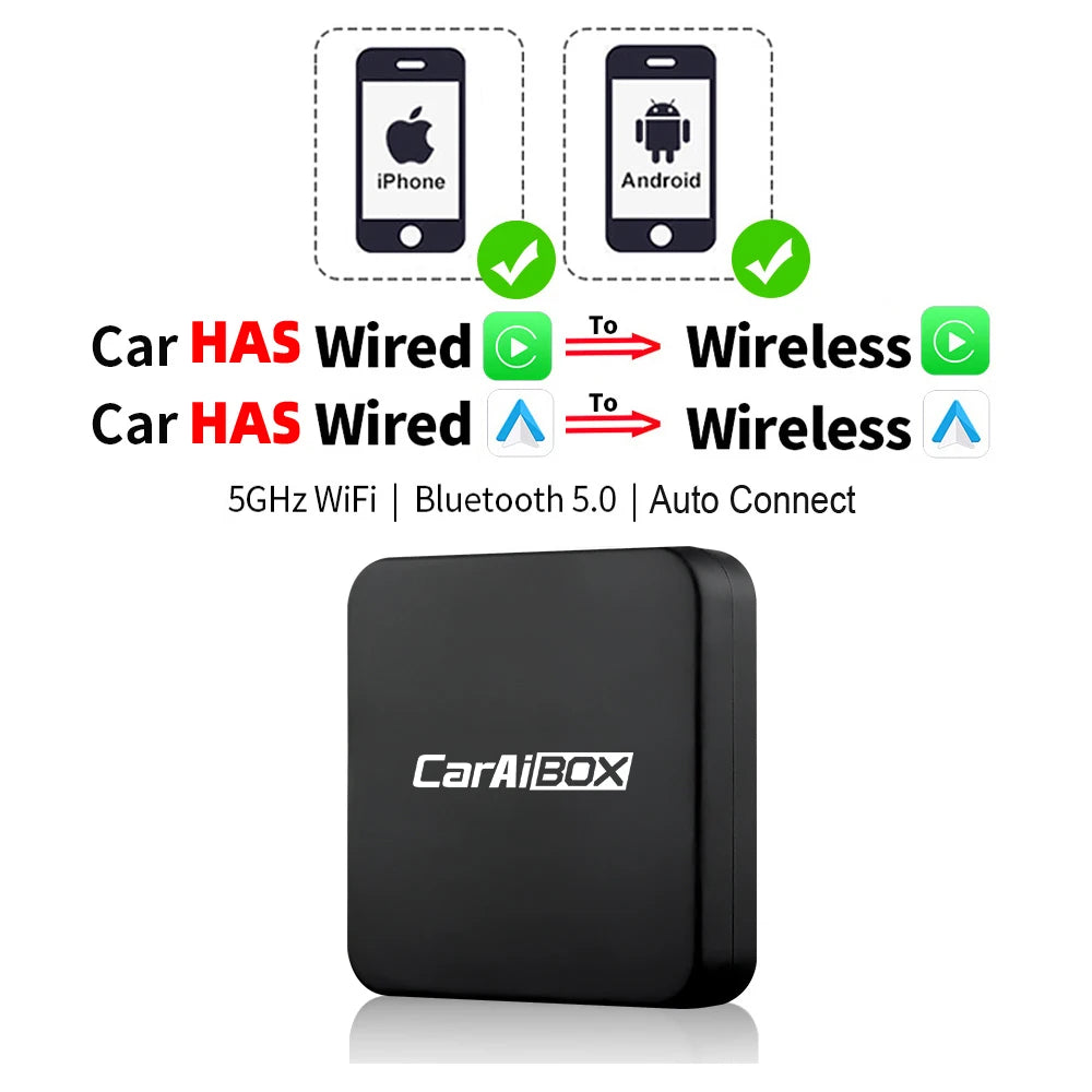EKIY A2 Wired to Wireless Android Auto Adapter For Wired Android Auto Cars Smart Ai Box Bluetooth WiFi Spotify Auto Connect Map