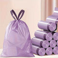 Purple Drawstring Trash Bags 100-Pack Thick Leak-Proof Disposable Garbage Bags for Kitchen Bathroom Home Trash Cans