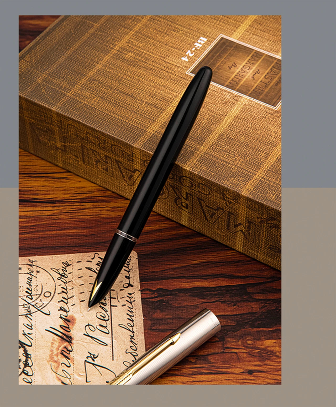 Hero 616S Classic Retro Fountain Pen Dark Tip 0.5mm Iridium Gold Nib Business Office Gift Student School Stationery Supplies