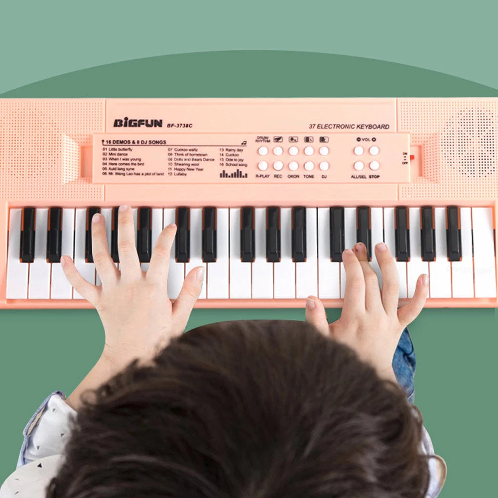 Chriyungel 37 Keys Kids Electronic Keyboard Piano with Microphone Musical Instrument Educational Toys Gift for Boy Girl Toddler