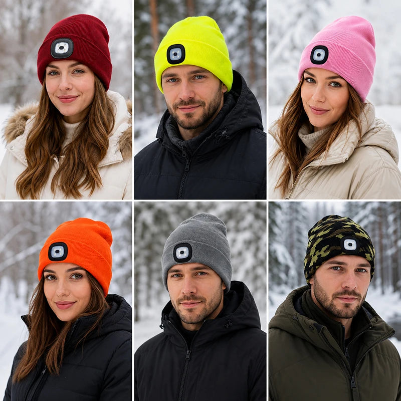 LED Light Knit Beanie Hat For Men & Women – Rechargeable