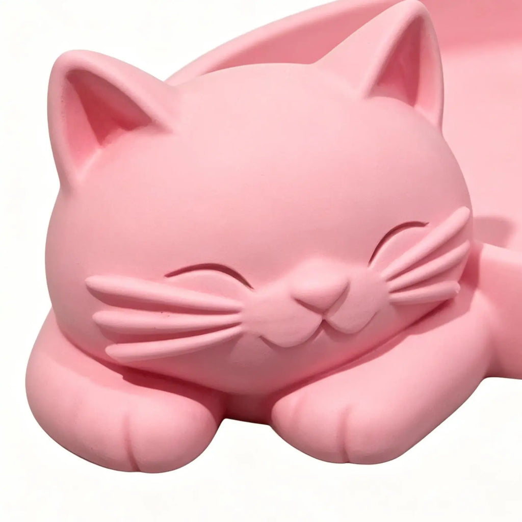 Cat Shaped Jewelry Organizer Tray for Keys Earrings Cute Feline Design Desktop Storage Tray Home Decoration Accessories