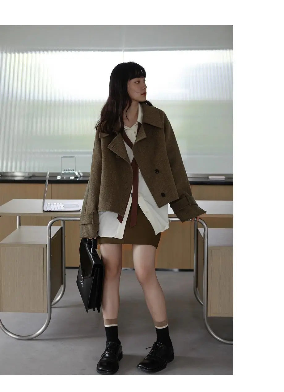 2026 Summer Women's Oversized Long Sleeve Blouse 2026 Summer New Arrival Tie Neck Shirt Loose Fit Office Elegant Fashion